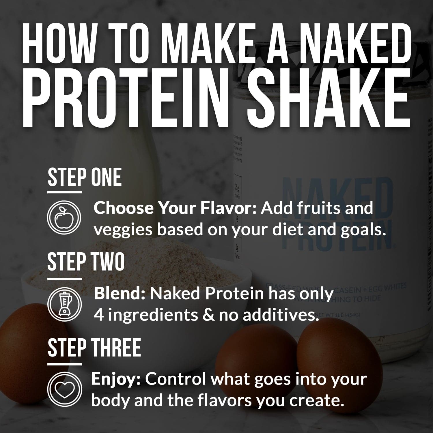 Protein Powder Blend - 1LB Egg Whey & Casein Protein Blend - 1LB, Pure Protein For Everyday Use