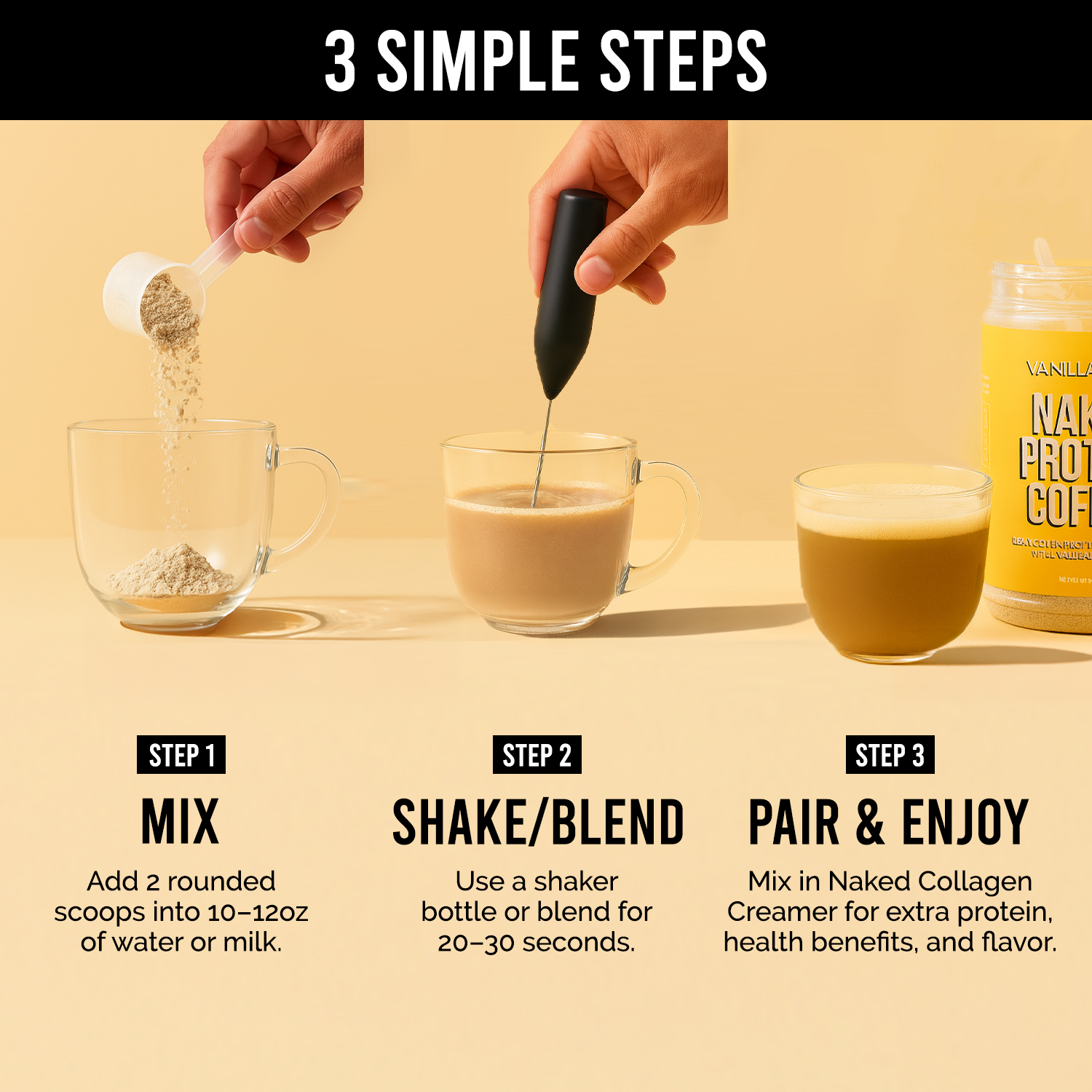 Vanilla Latte Protein Iced Coffee - Vanilla Latte, Minimal Ingredient Health Support