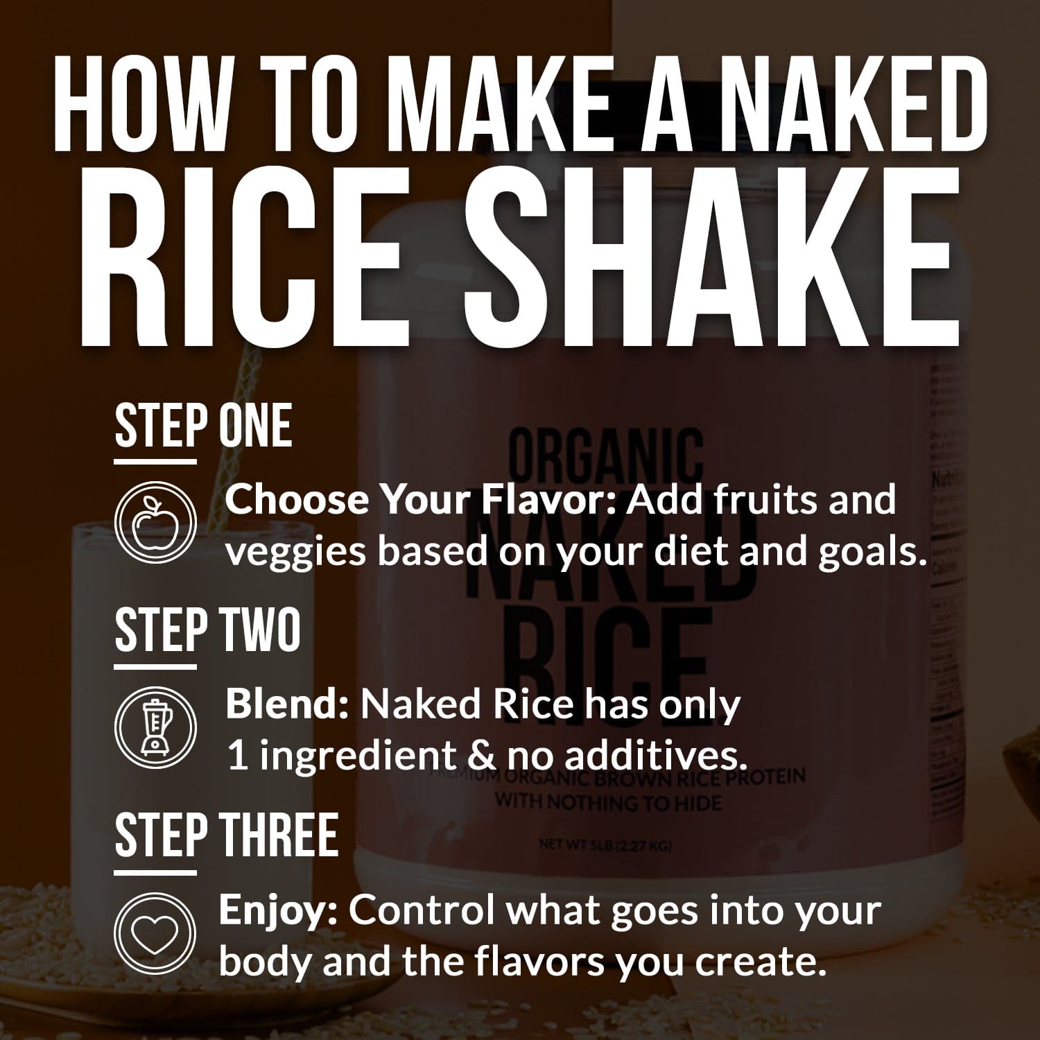 Organic Brown Rice Protein Powder - 5LB Unflavored, Smooth Plant Protein For Shakes