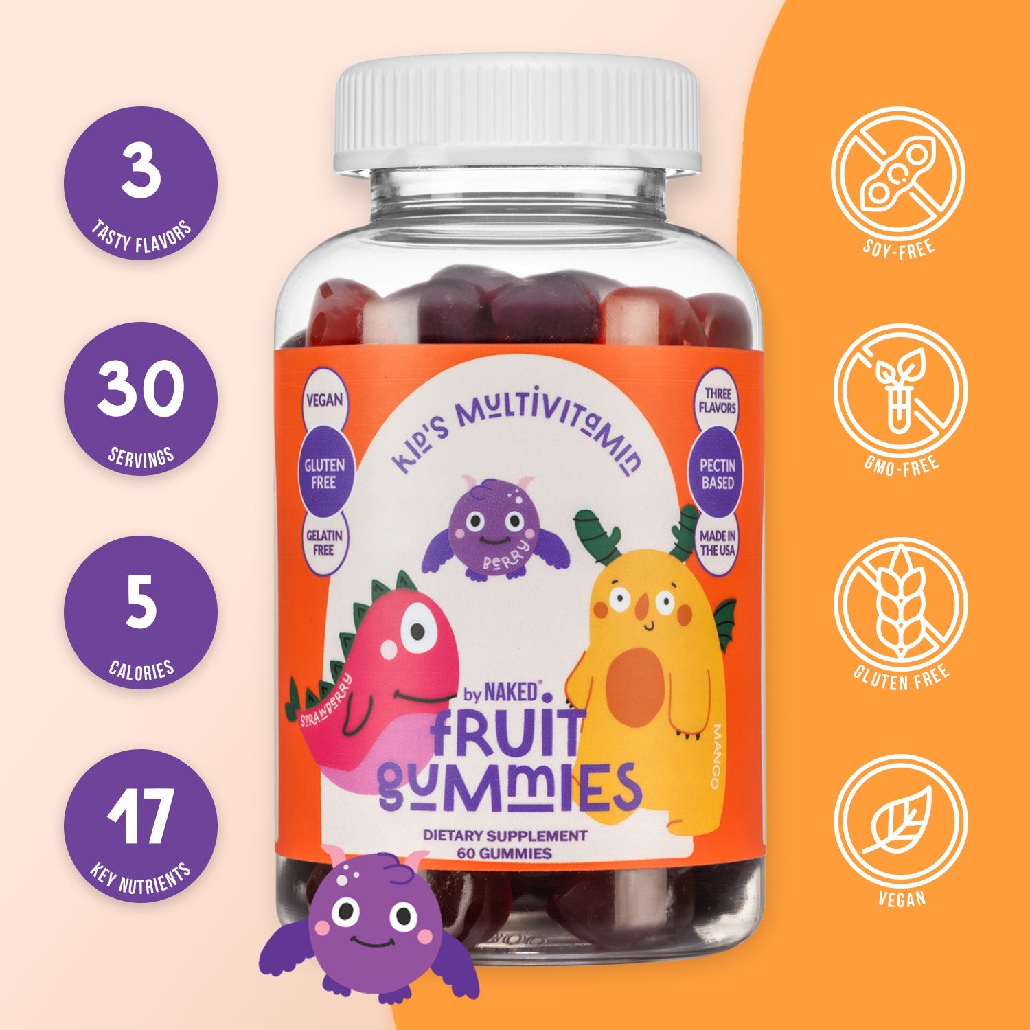 Kids Multivitamin Gummies, Minimal Ingredient Health Support