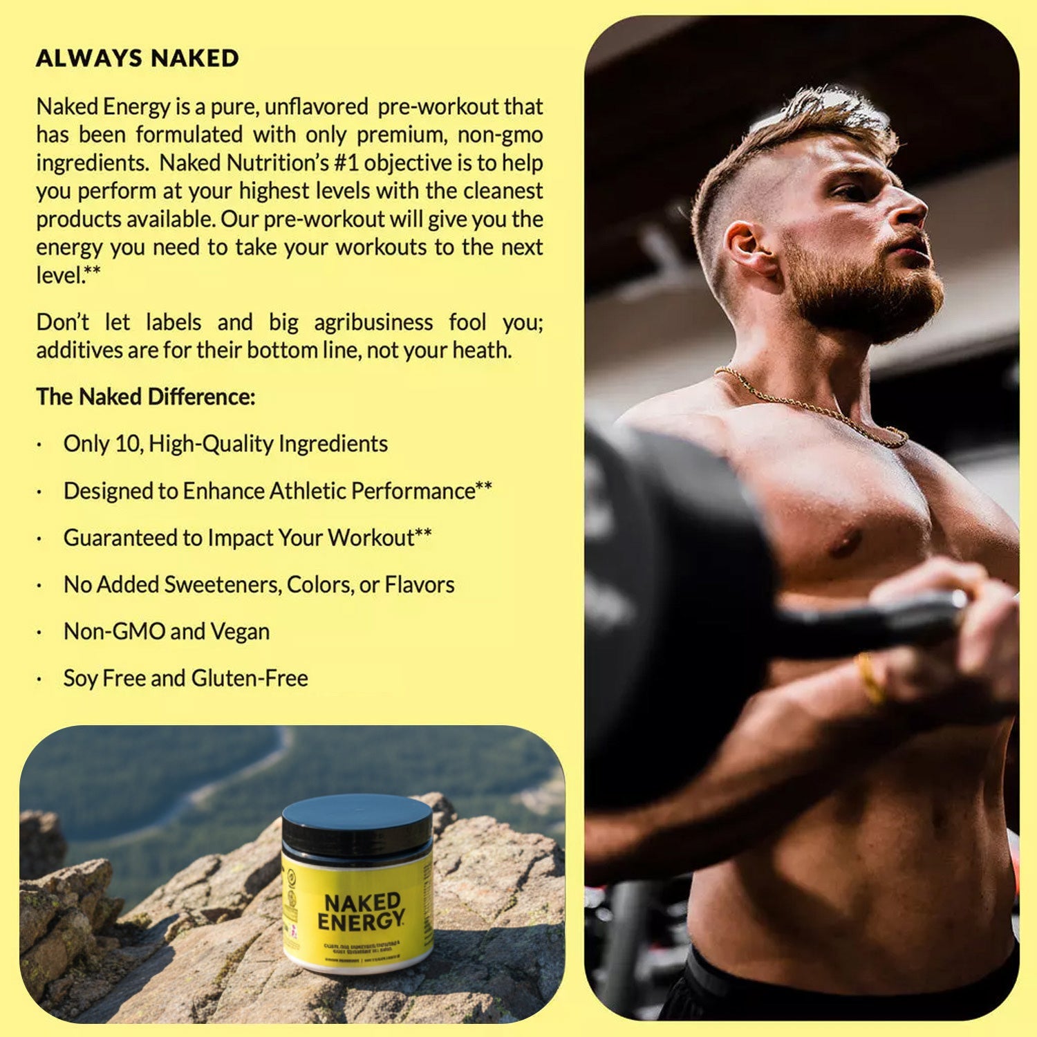 Pre Workout Supplement - Unflavored, Active Performance Support Blend